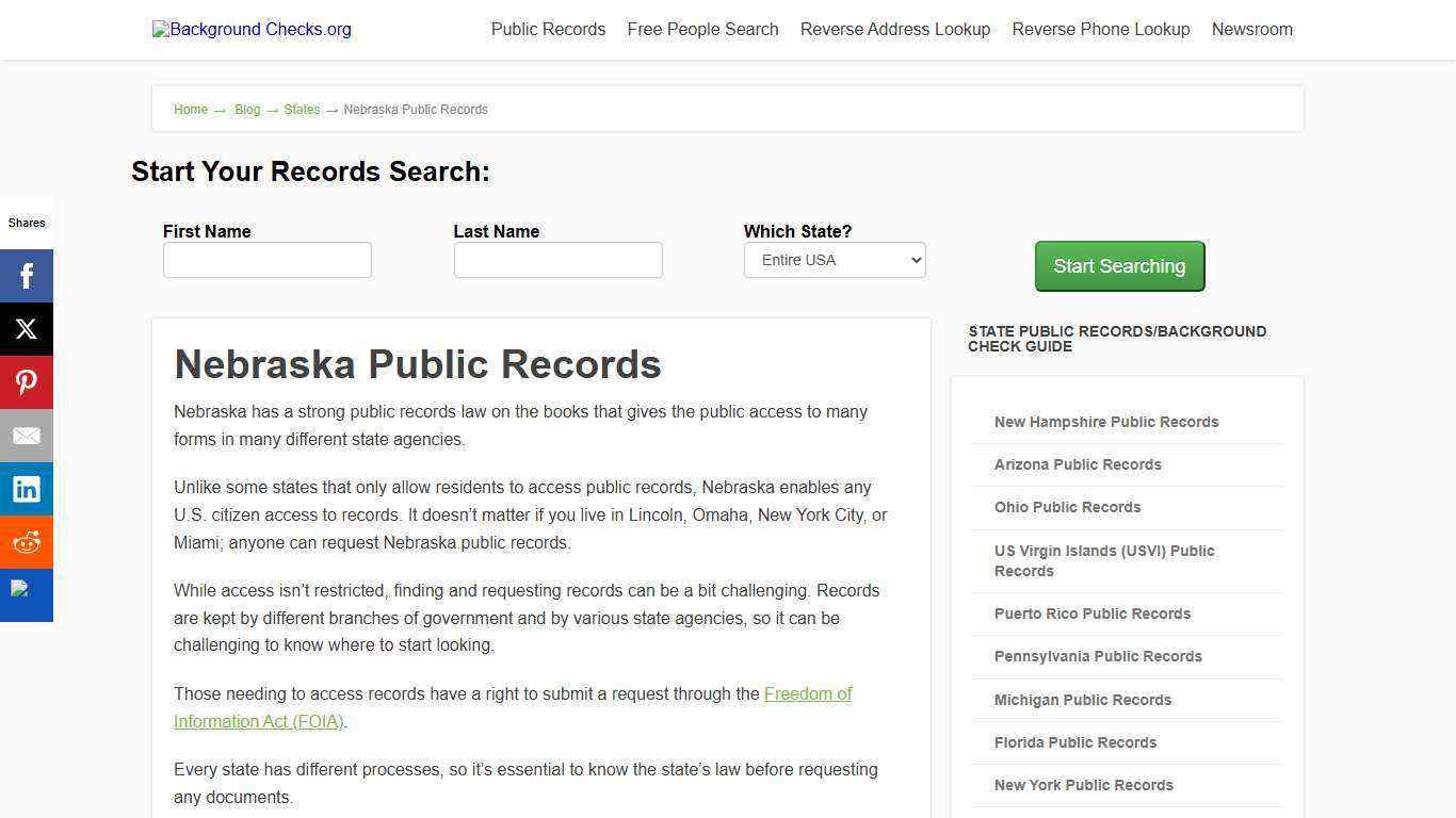 Nebraska Background Checks | backgroundchecks.org